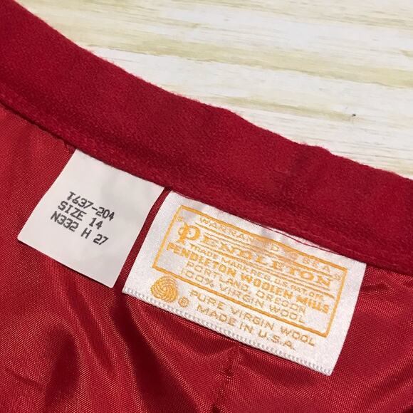 Pendleton Vintage Bright Christmas Red Wool Pencil Midi Skirt Women’s Size 14 - Picture 3 of 3